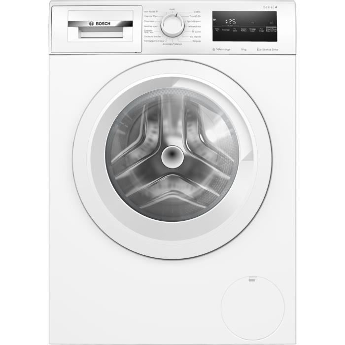 Lavadora de carga frontal BOSCH WAN24209FR SER4 - 9 kg - Inducción - 60 cm de ancho - 1200 rpm - Clase energética A - Vapor - Blanca