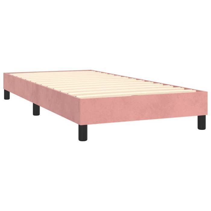 Estructura de cama con colchón - Maison Exclusive - 80x200 cm - Terciopelo rosa - Máxima relajación