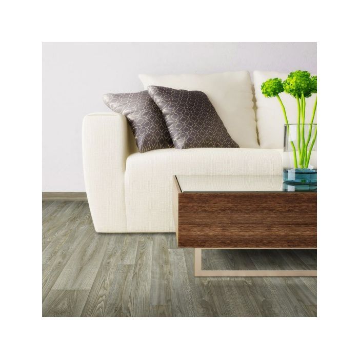 Suelo textil de PVC - Aspecto de parquet de roble oscuro - Rollo de 3 m x 3 m