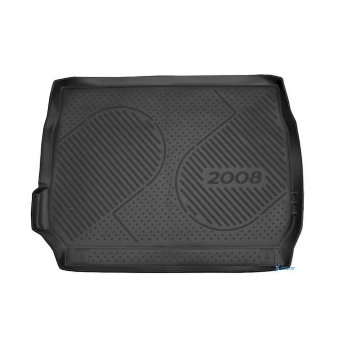 Tapis De Coffre Caoutchouc - J&J AUTOMOTIVE - Peugeot 2008 - Sur Mesure - Protection Contre Les Liquides - Noir