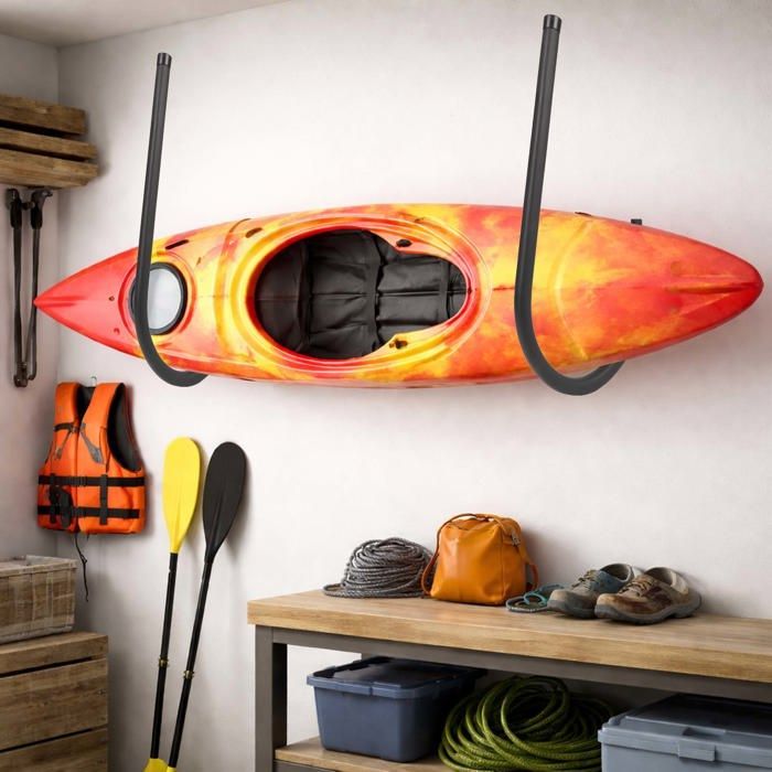 Wiltec Wall or Ceiling Mount - 370 x 35 x 660 mm - Max. Load 45 kg - for SUP Surfboards - Hardware and Suspension Hooks