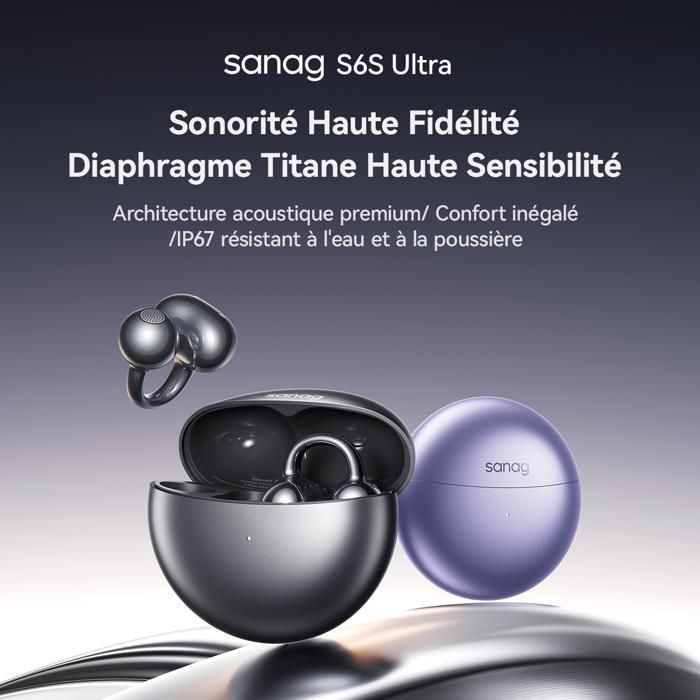 Écouteurs Sans Fil Bluetooth 6.0 - SANAG S-S6SUltra Rose - Étanche IP67 - 42h Autonomie-Localisation Anti-perte
