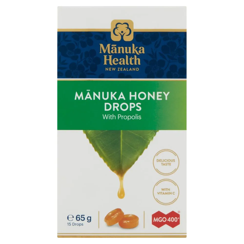 Cukierki z Miodem Manuka MGO 400+, Propolisem i Witaminą C, 65 G
