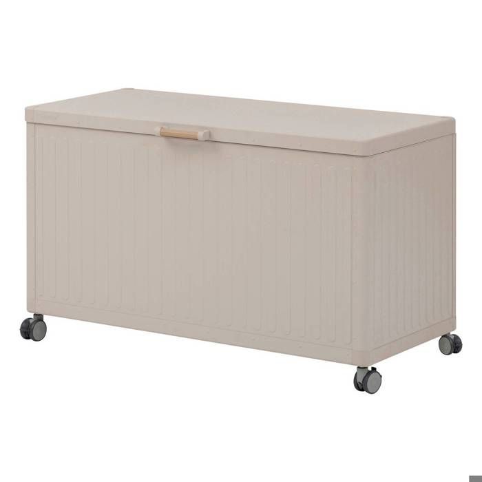 Coffre de rangement à roulettes EDENIO - Capacité 510l - Acier galvanisé argile - Hespéride