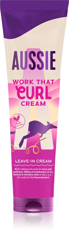 Aussie Bouncy Curls Work That Curl nenoskalojamais krēms cirtainiem un viļņainiem matiem