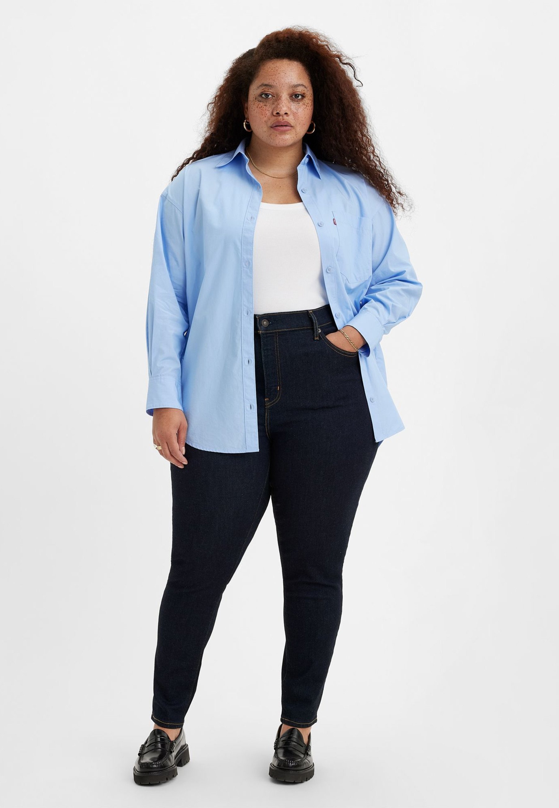 Levi's® Plus 721™ HIGH RISE SKINNY - Skinny Fit jeans - blauwe wave wash