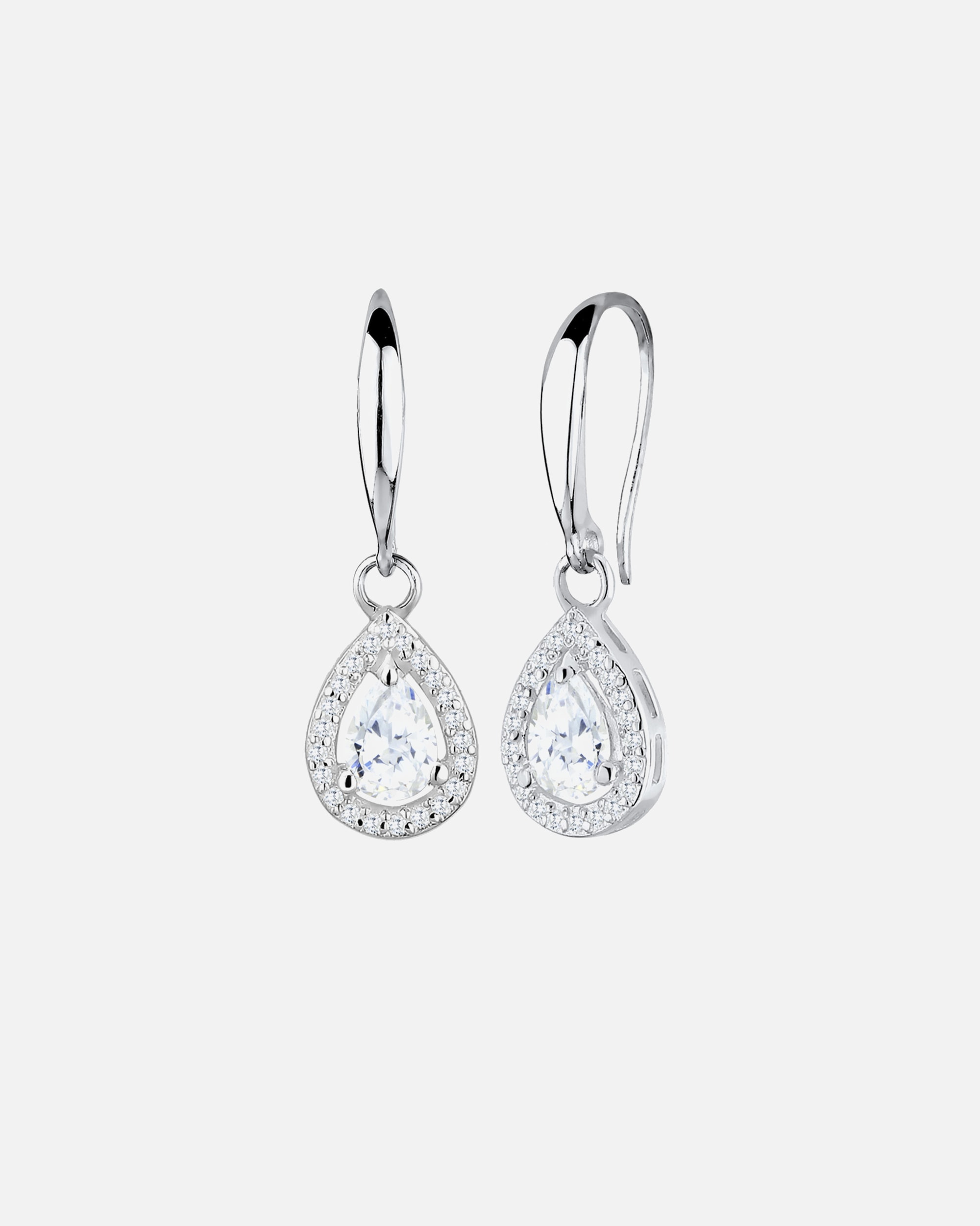 Elli PREMIUM Étincelant Forme de Goutte Zircone Femme (925/1000) Argent
