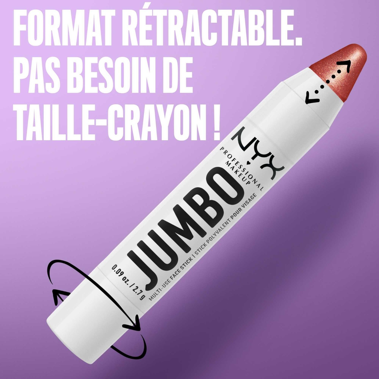 NYX Professional Makeup Crayon Highlighter Multi-Usage Rétractable Jumbo