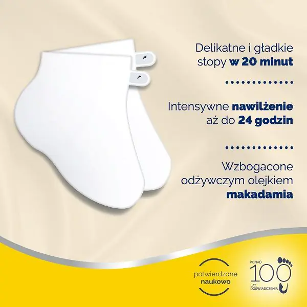 Scholl Expert Care PediMask, Nawilżająca maska do stóp z olejkiem makadamia, 1 Para