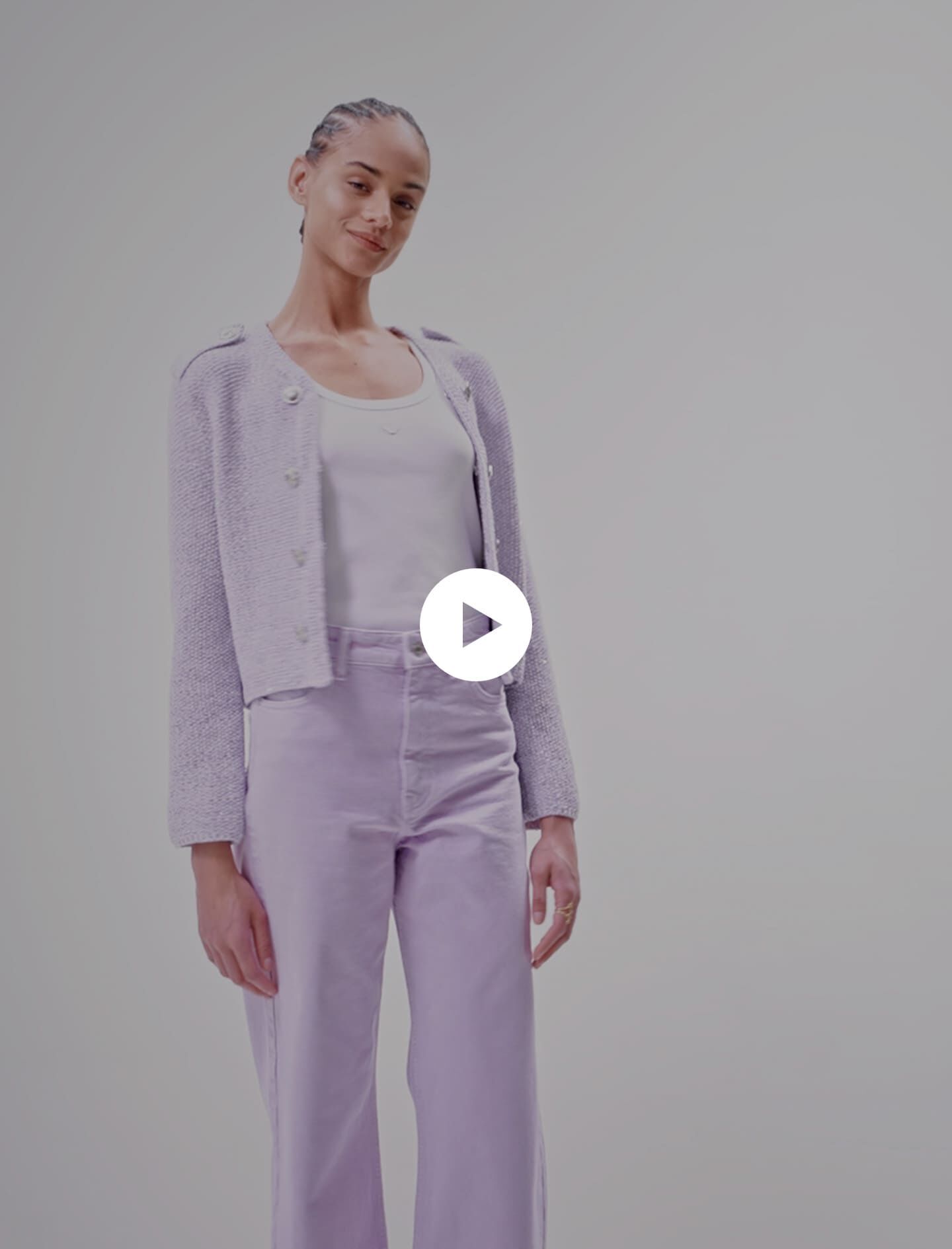 Kort vestje met gebreide details en pailletten - Parma