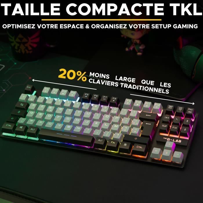 Gamingtoetsenbord - The G-Lab - KEYZ CAESIUM - RGB - Grijs & Zwart - TKL