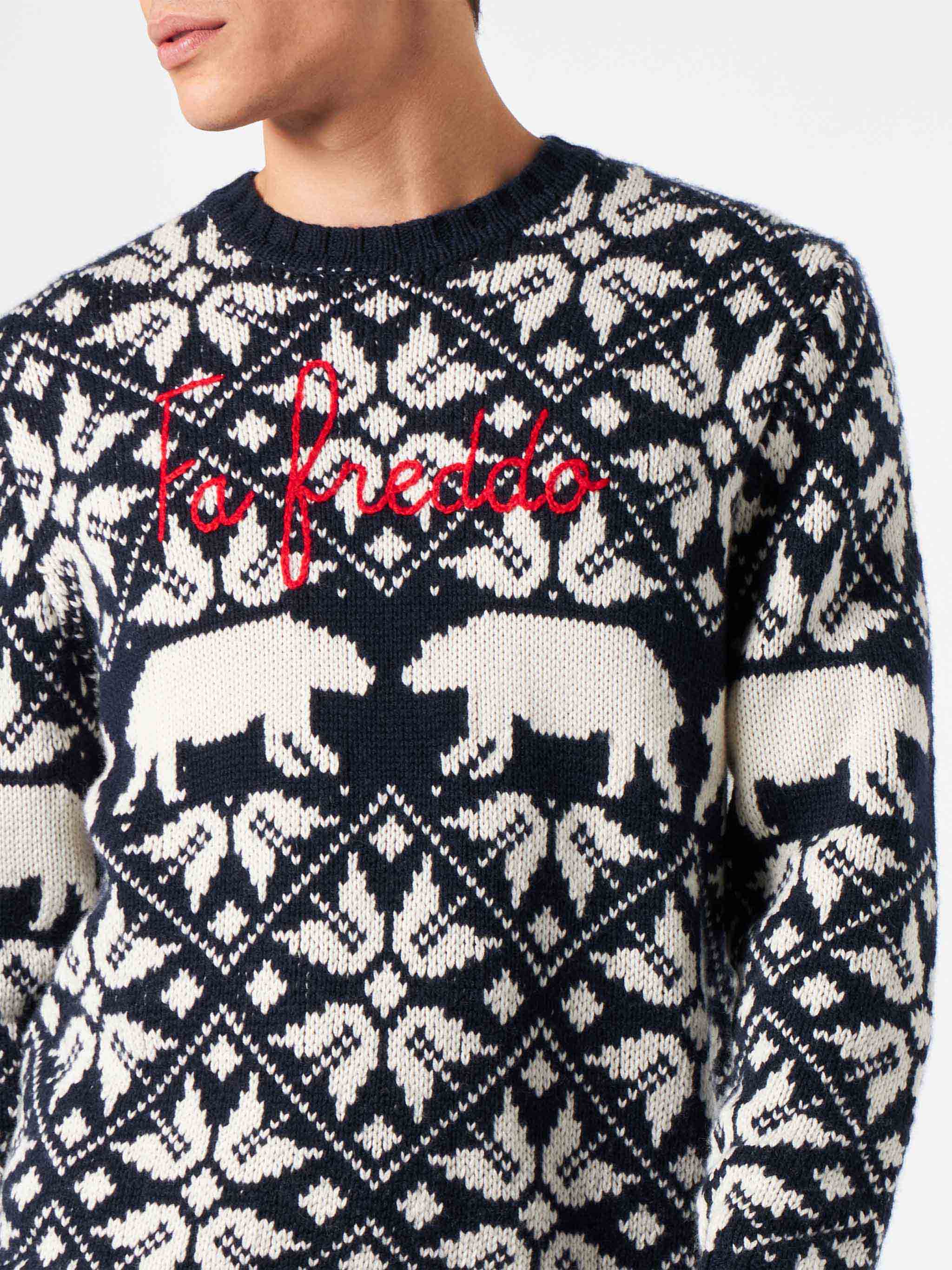 Maglione da uomo girocollo con fantasia norvegese