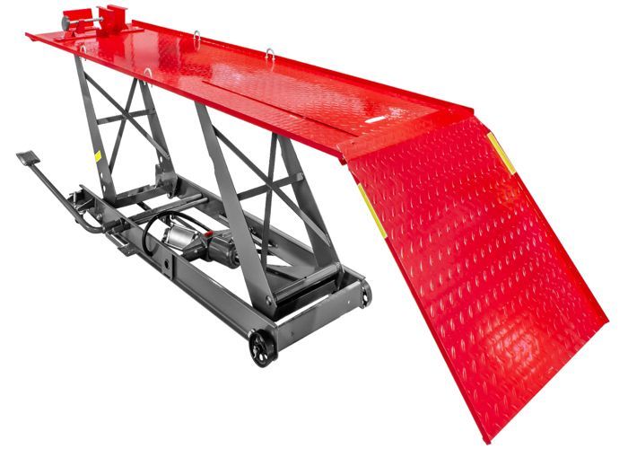 Sollevatore pneumatico mobile per motociclette 450 kg 2200x680 mm MW Tools TPSL450