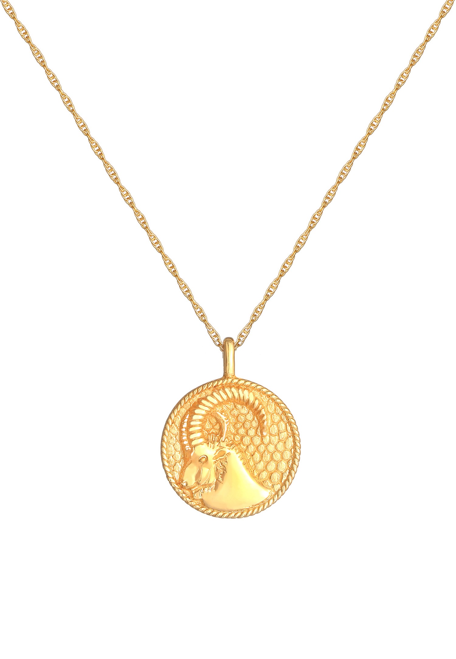 Elli Pièce de monnaie antique de zodiaque Capricorne pour dames Trend Astro en argent sterling 925