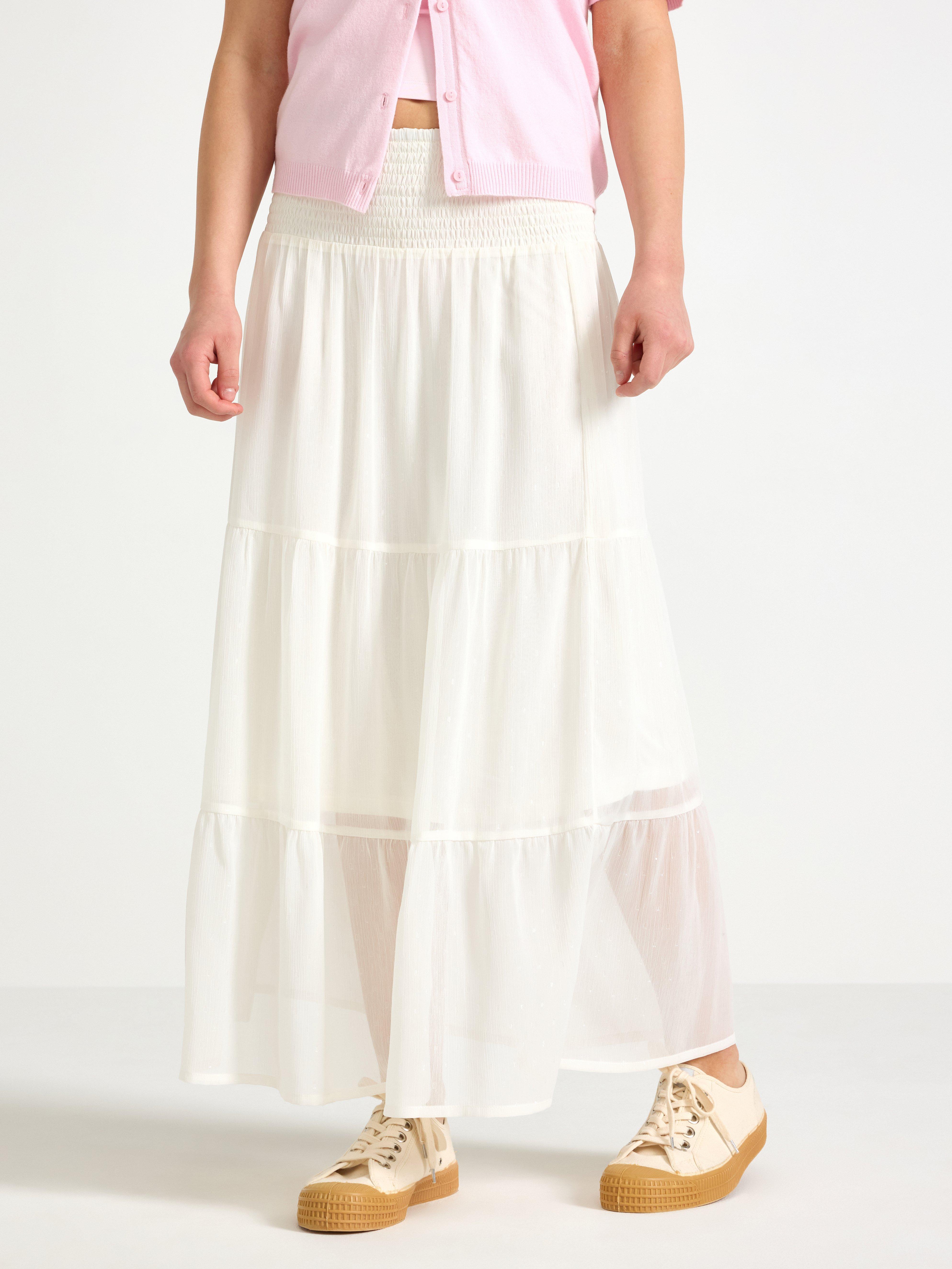 Chiffon maxiskjørt Off White