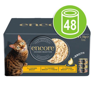 Encore kattefôr i boks, sparepakke, 48 x 70 g