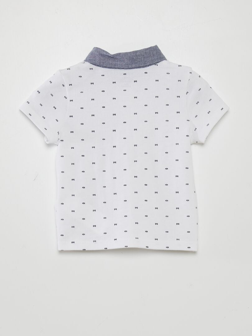 Camisa polo estampada - BRANCA