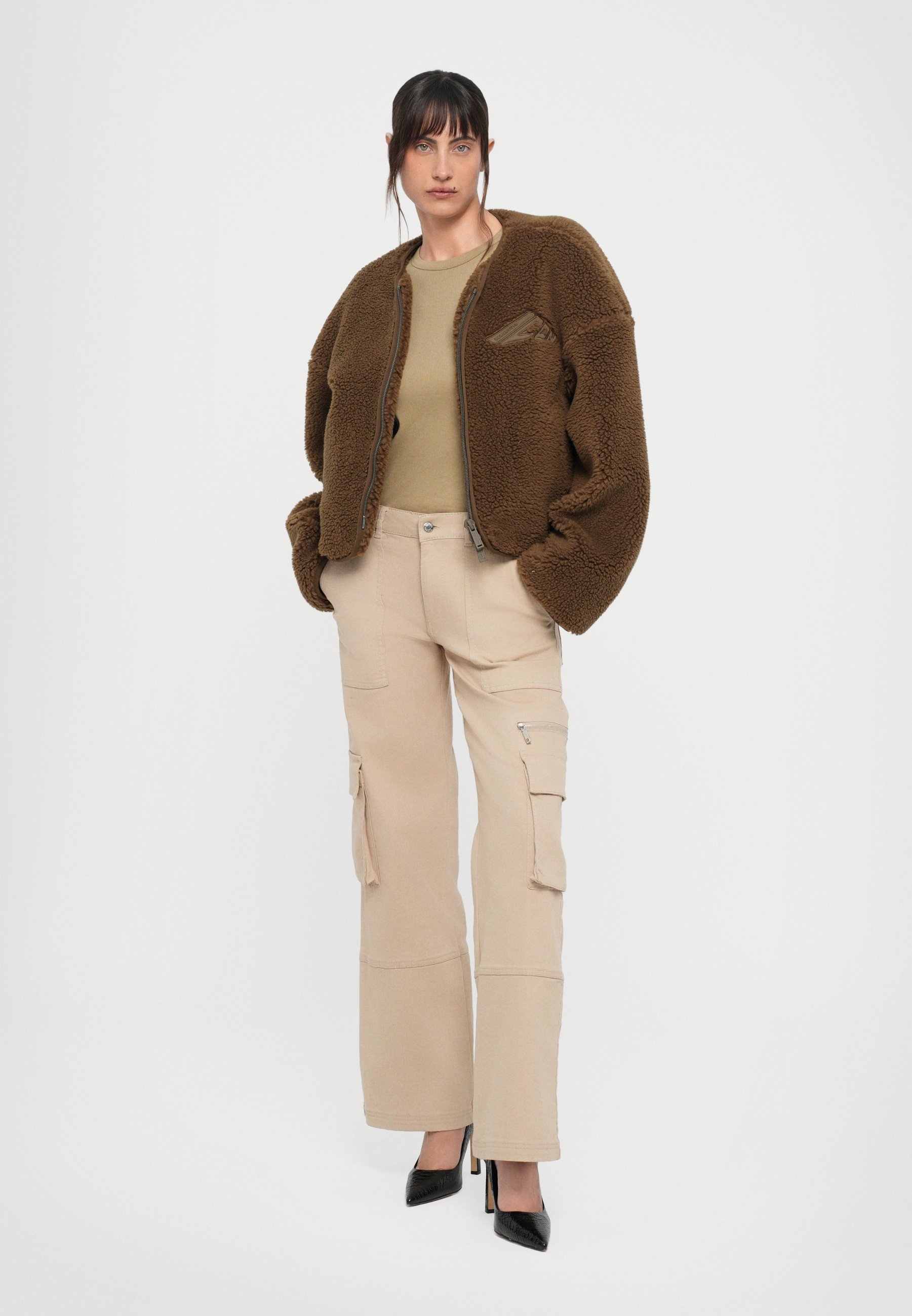 DSQUARED2 ICON LOOSE KABAN - Giacca in pile - fango