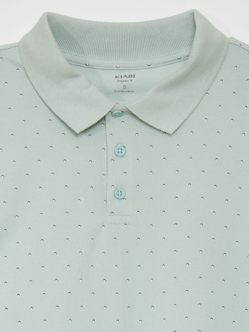 Polo shirt van bedrukte katoenen piqué - GEEL
