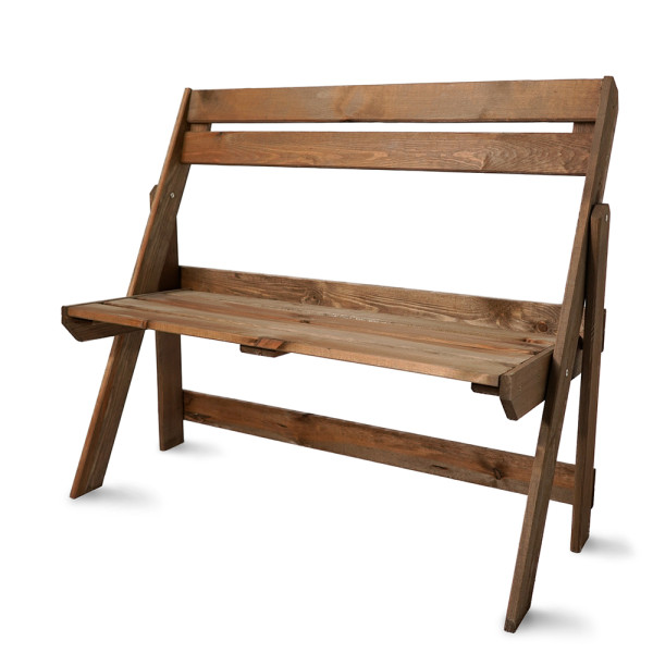 Ławka ogrodowa drewniana 105x46x89 orzechowa