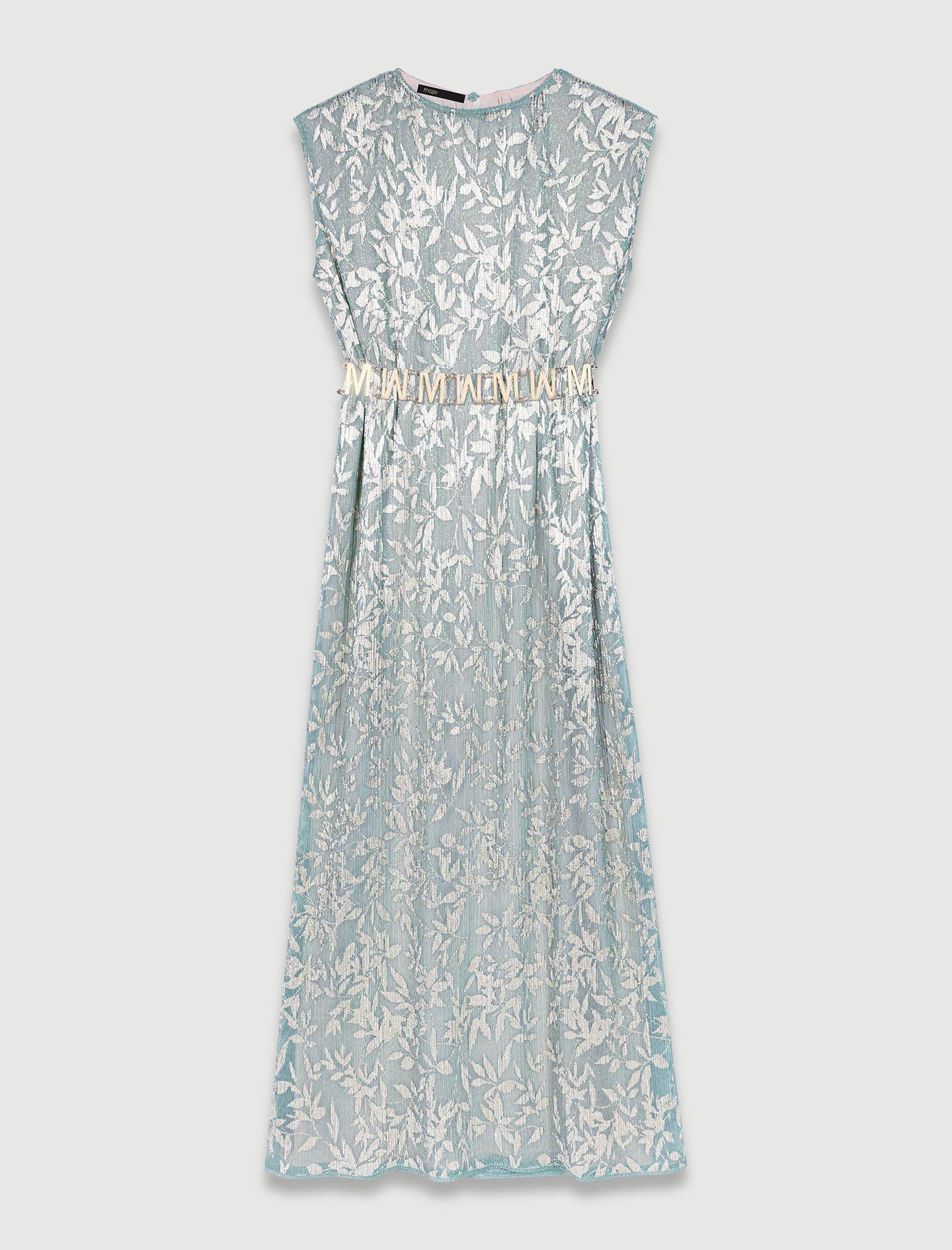 Rochie lungă cu pelerină - Vert Clair/ Doré
