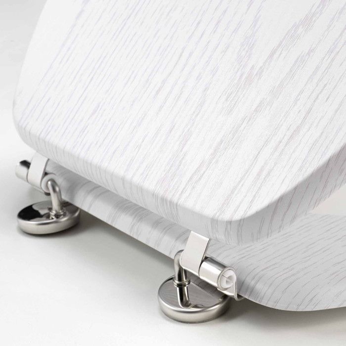 Asiento de inodoro - DOUCEUR D'INTERIEUR - Efecto madera - 45x37,5 cm - Bisagras metálicas - Universal