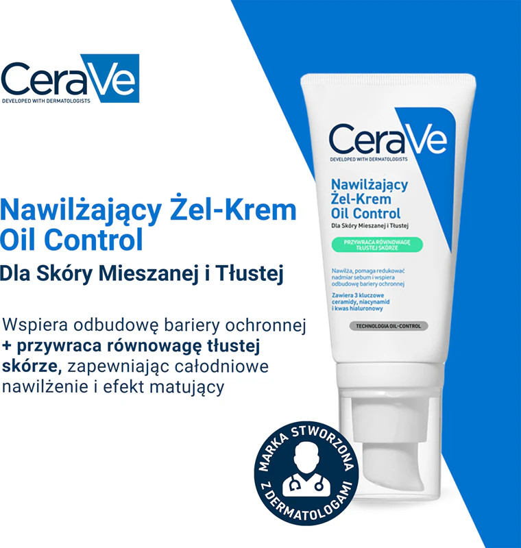Gel-creme hidratante CeraVe Oil Control para pele mista