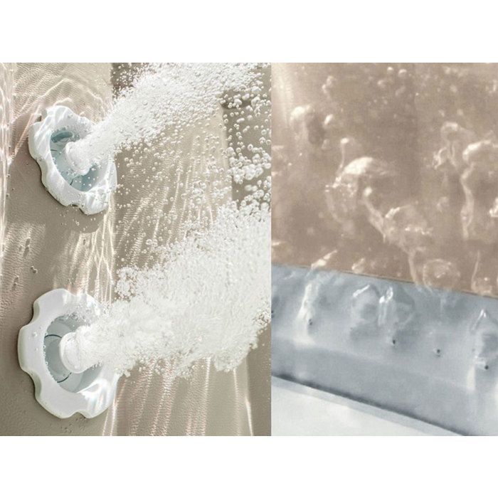Kit de jacuzzi inflable cuadrado Intex PureSpa Calacatta con burbujas, capacidad para 4 personas + 6 filtros