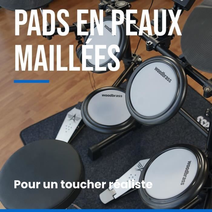 Electronic drum kit - Woodbrass - DDX10-MESH - Mesh head pads - Complete kit - Ideal for all levels