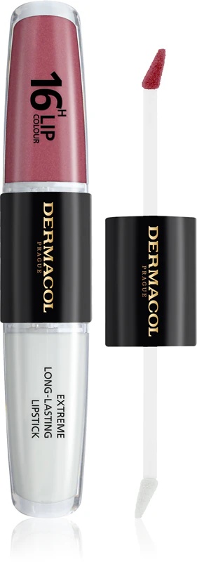 „Dermacol 16H“ ilgai išliekantys lūpų dažai ir lūpų blizgis