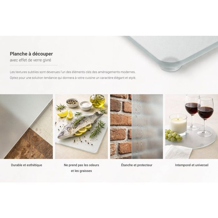 Planche de cuisine en verre 52x40 cm fond de hotte et plan de travail DecorTapis
