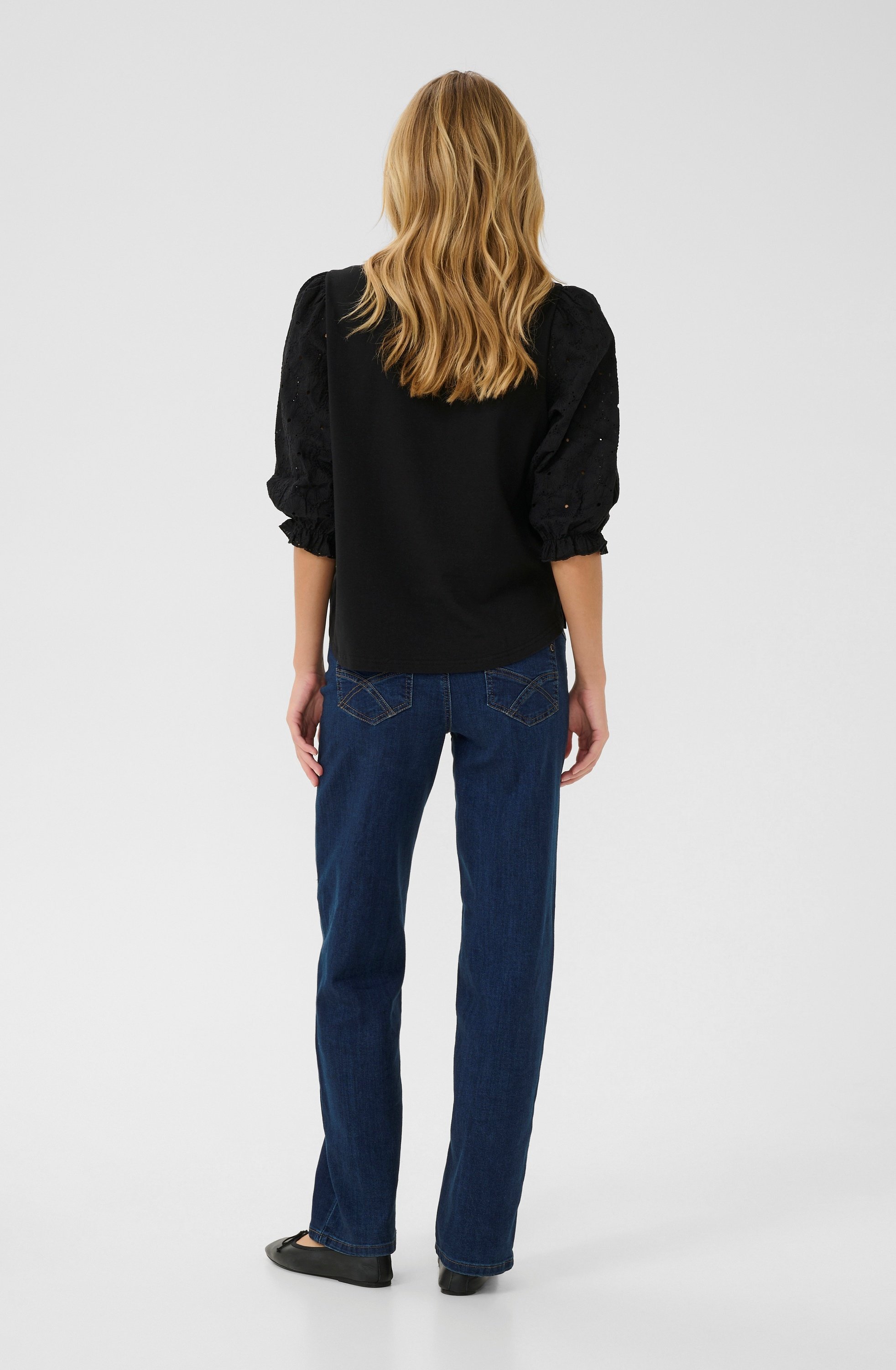Chemisier Cream CRPENNI BRODERI ANGLAIS - noir profond