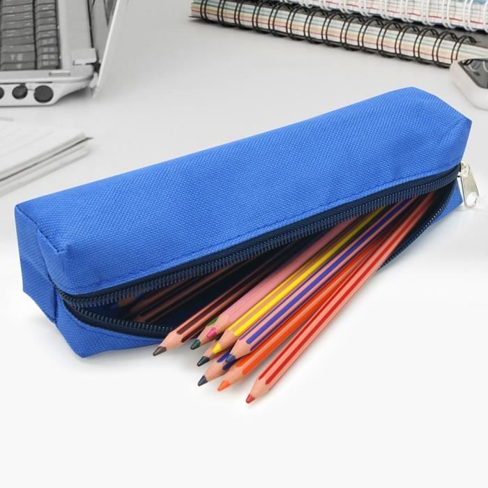 Pencil case - WAYTEX - Small rectangular size 21x4x4 cm - Blue