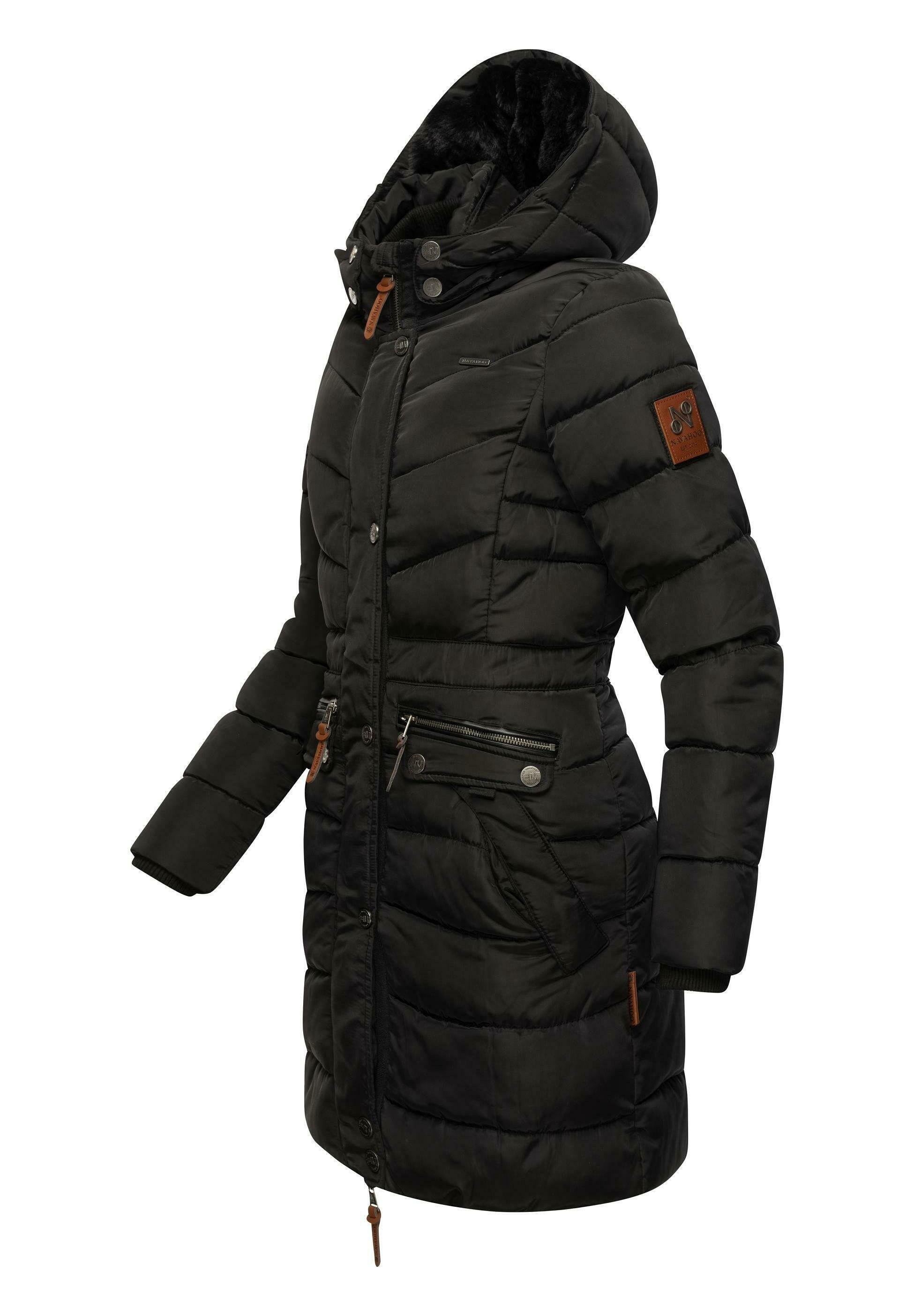 Navahoo Paula - Cappotto invernale - nero con pelliccia nera