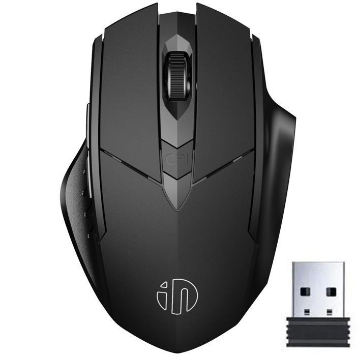 KINGCENTON Wireless PC Mouse - 2.4G Optical - 6 Buttons - 500mAh Battery - Black
