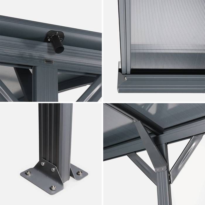 Carport aluminium et polycarbonate 15m² LE MANS