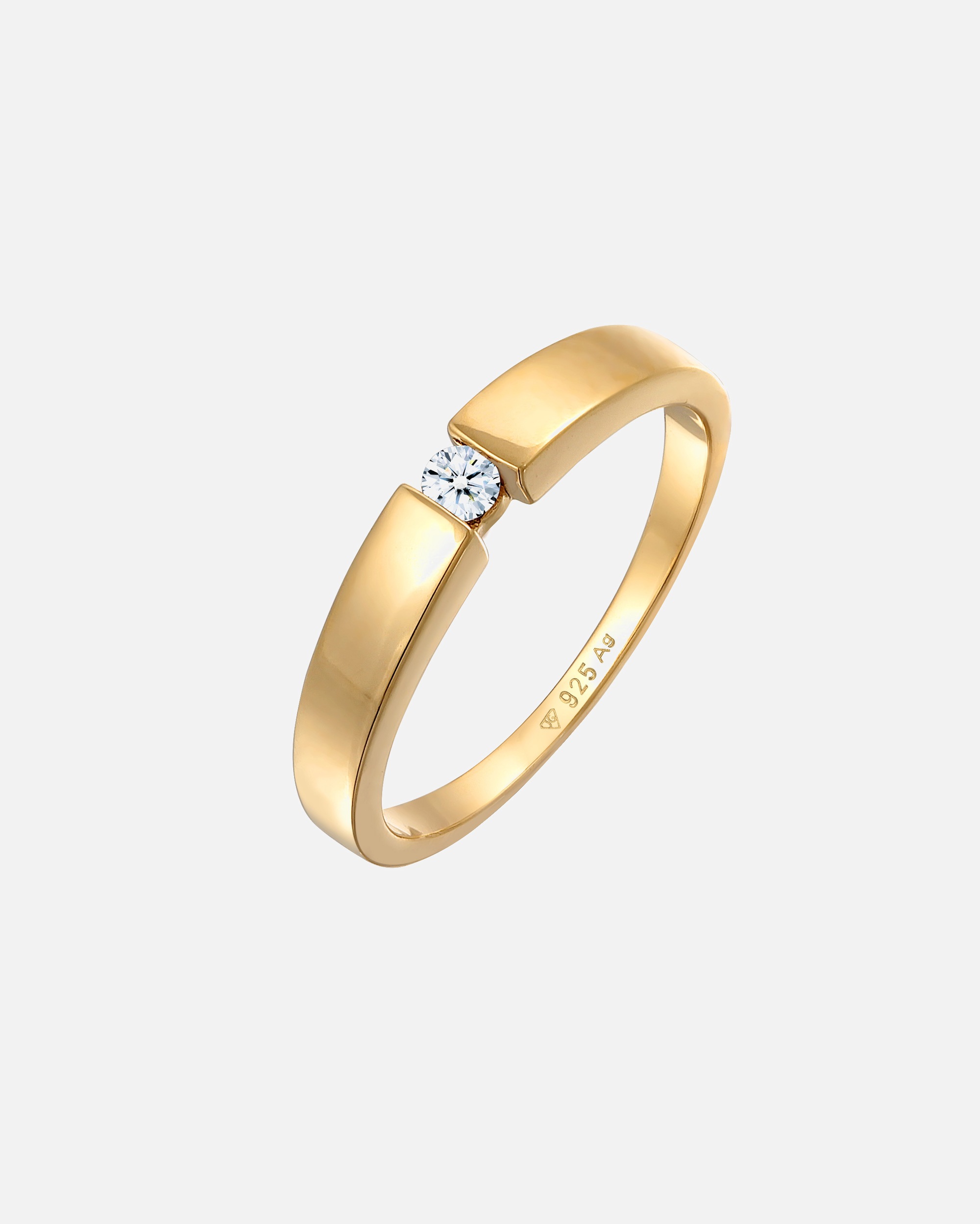 Elli DIAMONDS Femmes Bande Classique avec diamant (0.06 ct.) en argent sterling 925
