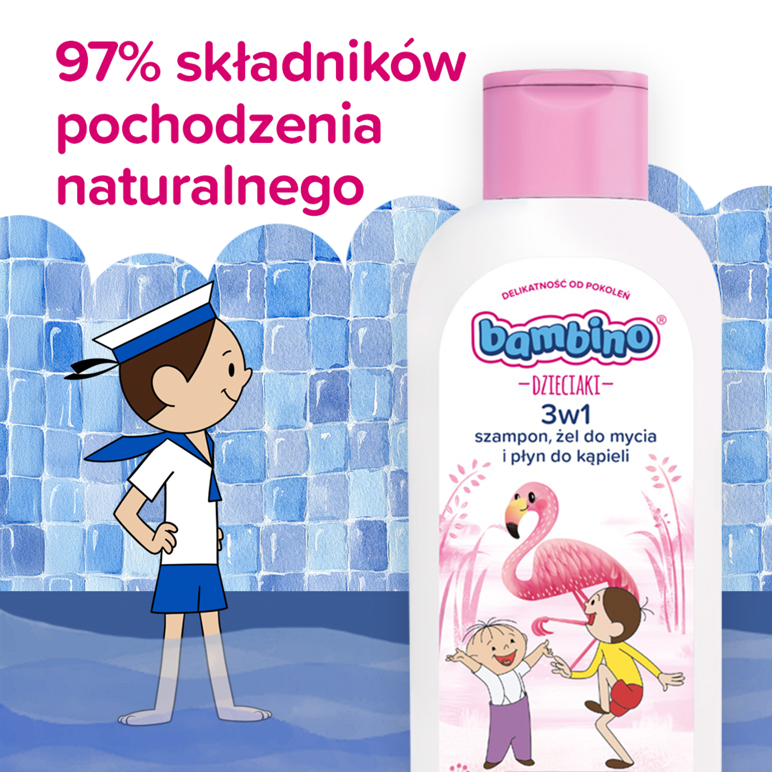 Bambino 2 viename kūno ir plaukų prausimosi gelis, 400 ml