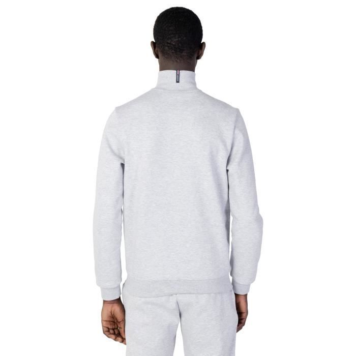 Pulôver de lã masculino - LE COQ SPORTIF - Cinza - Algodão - Manga comprida - Gola alta