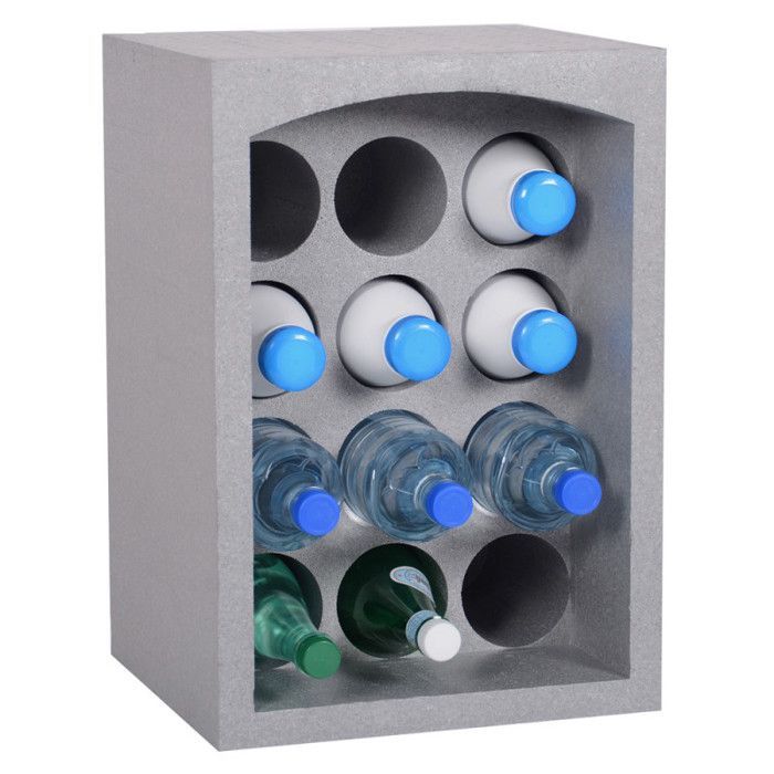 Suporte para garrafas - EDA - 12 compartimentos - Cinza - Poliestireno - Para uso interno