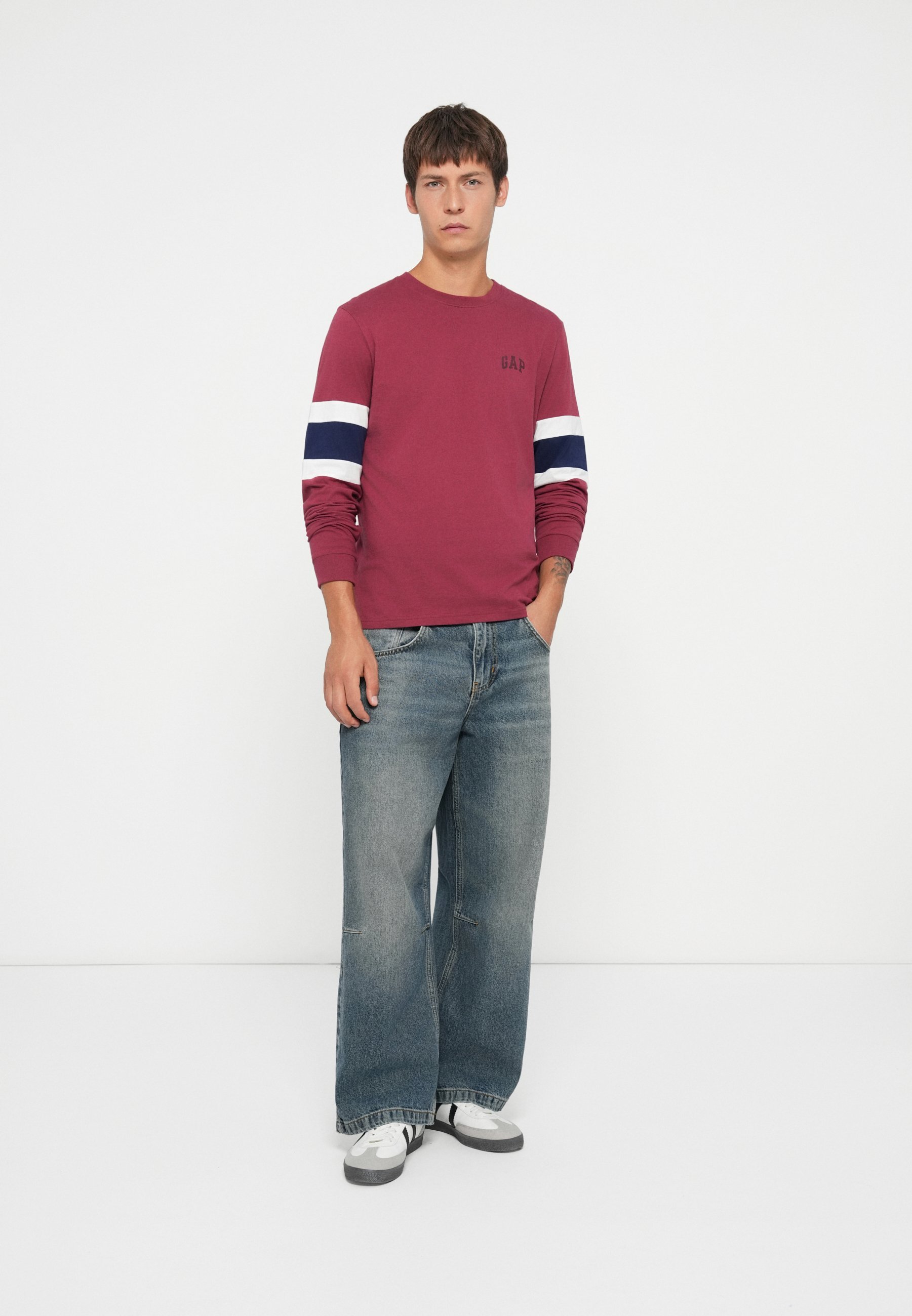 GAP EVERYDAY SOFT BOXY CREW - Top met lange mouwen - rode klei