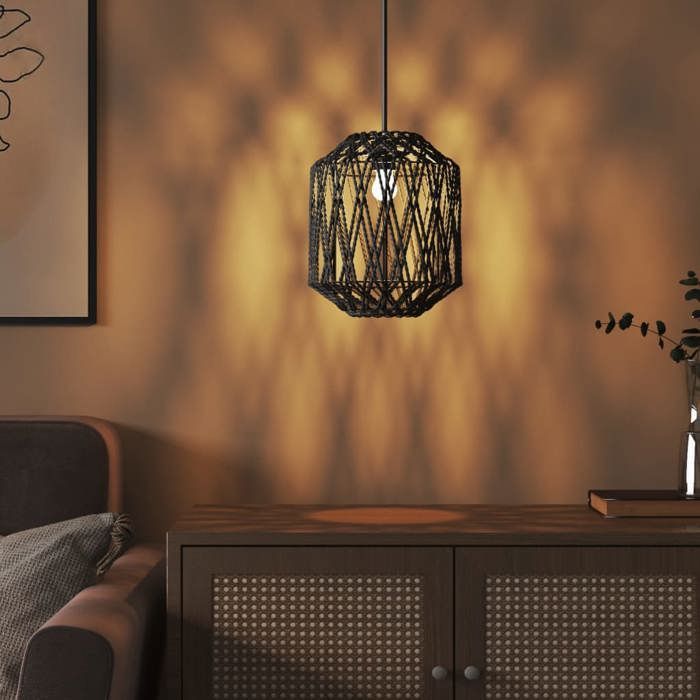 Lampshade - vidaXL - Black - Ø23x28 cm - Iron and Paper