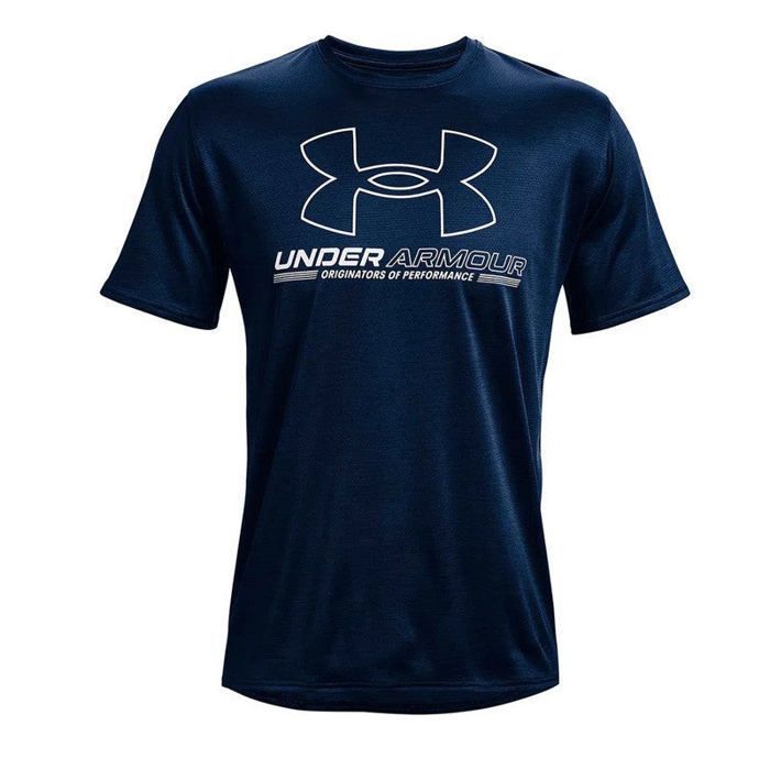 Tee-shirt Fitness - UNDER ARMOUR - TRAINING VENT GRAPHIC - Bleu marine - Manches courtes - Respirant
