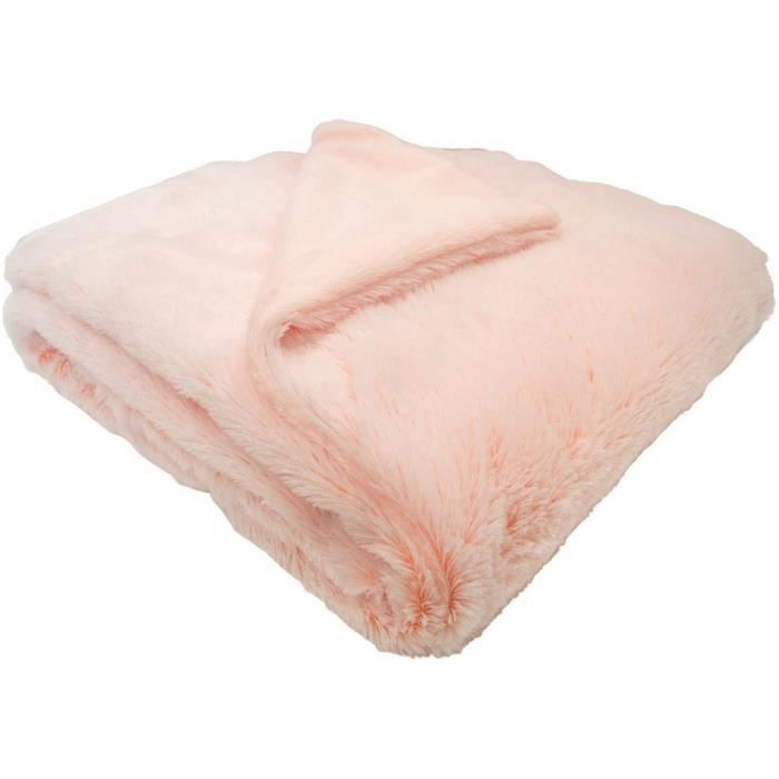 Manta de doble capa - DOMIVA - Ultrasuave y cálida - 75 x 100 cm - Leche de fresa