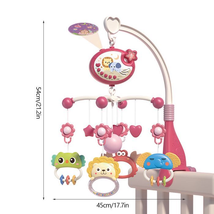 TTLIFE Musical Baby Crib Mobile, 360° Rotating Baby Crib Mobile with Star Projection, Animal Rattles Baby Toys