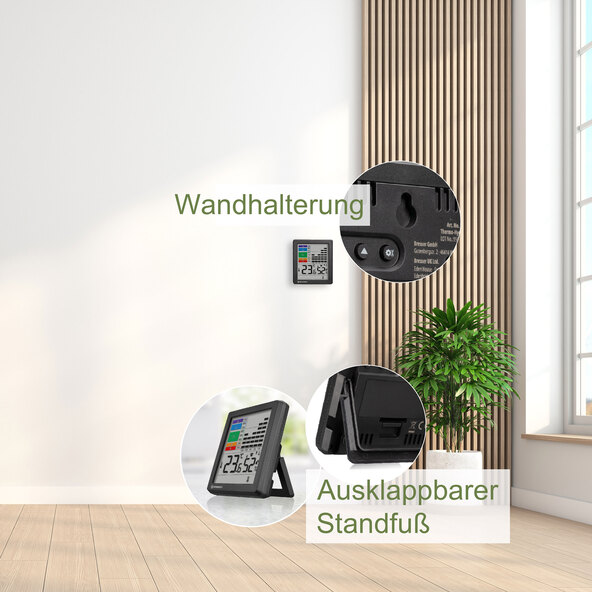 Teploměr s vlhkoměrem s funkcí alarmu