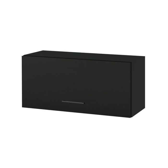 Lovia SLIM keukenwandkast, matzwart, 1 klepdeur, 80 cm breed - Cuisineandcie