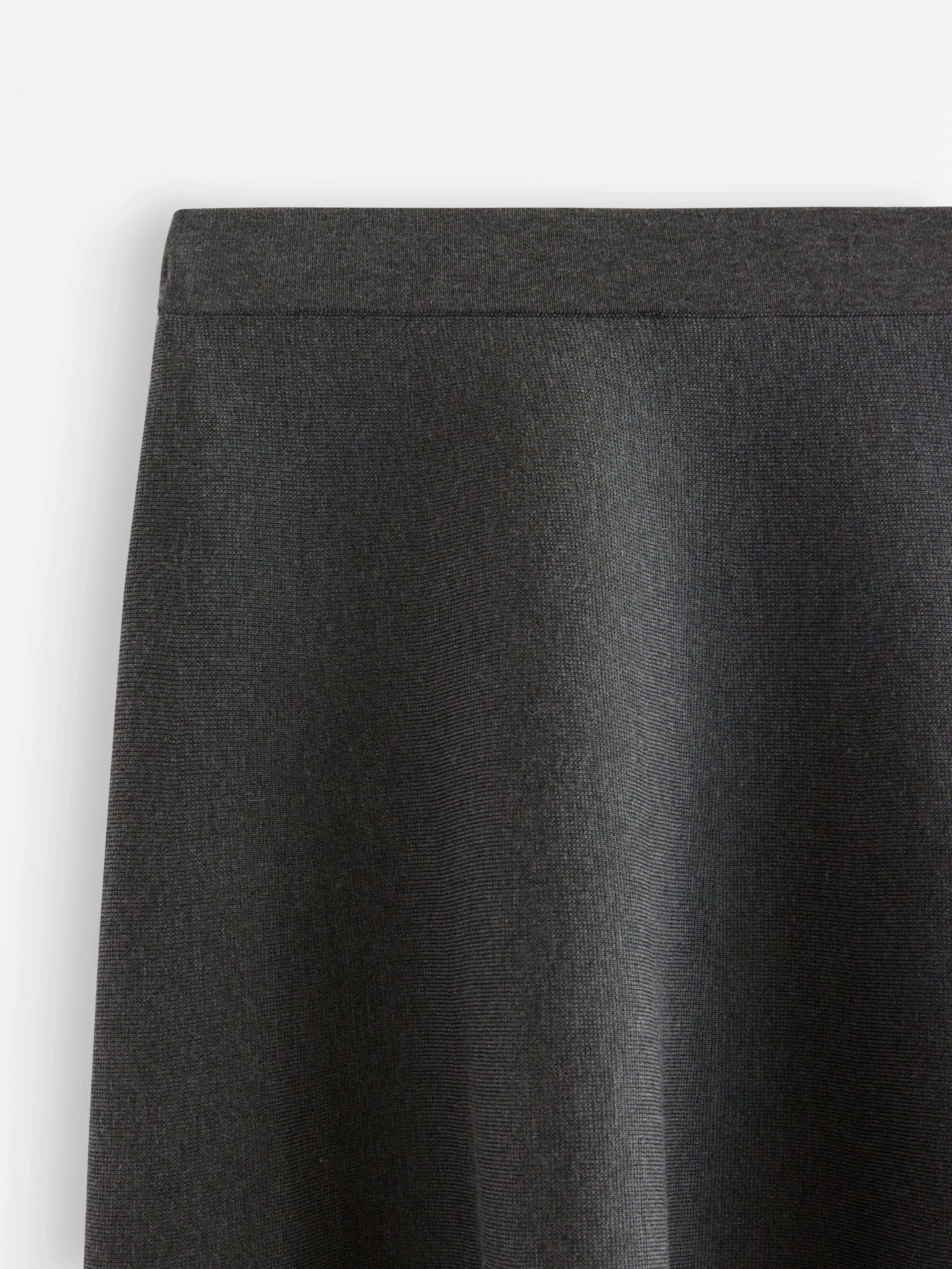 Minifalda de punto fino gris oscuro jaspeado