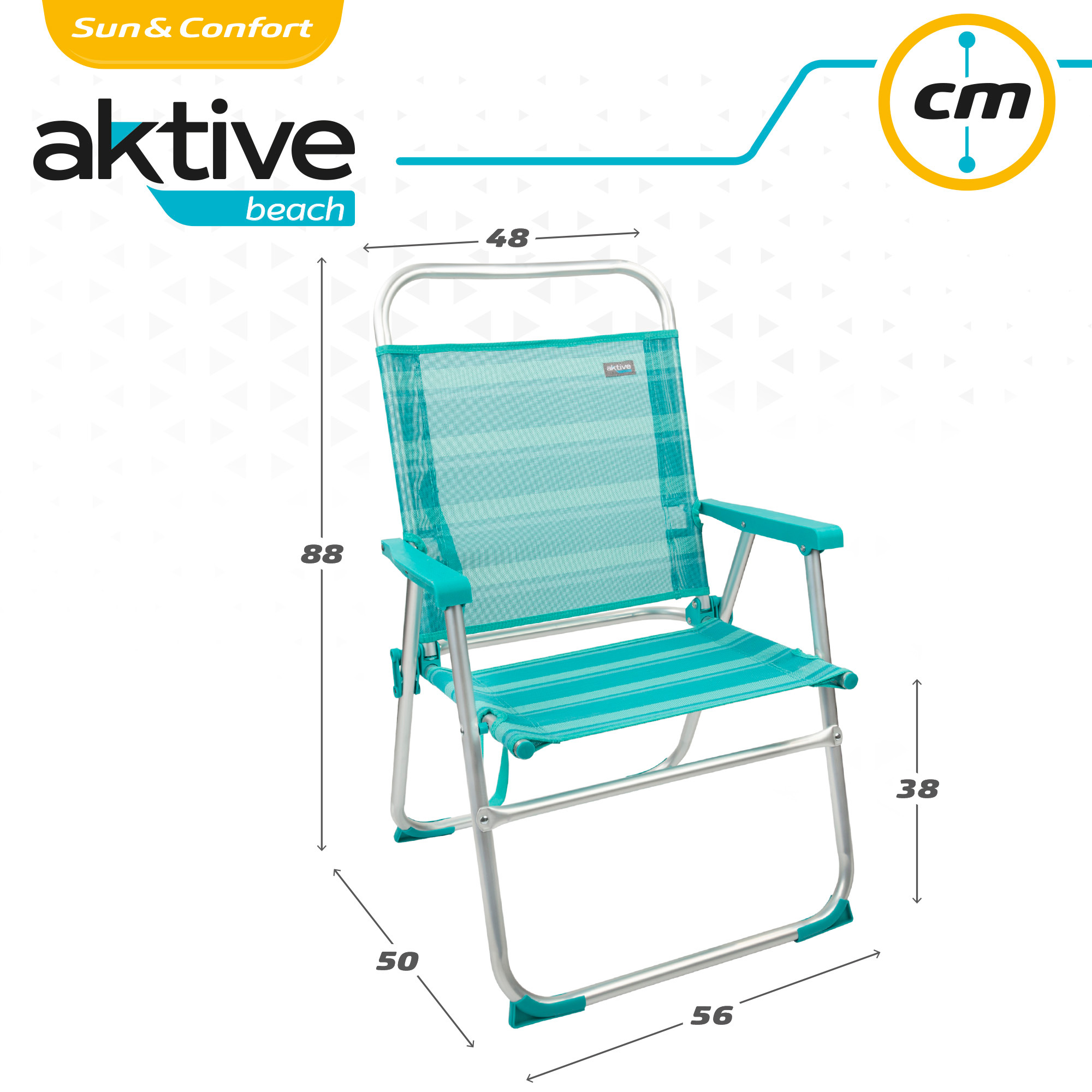 Chaise pliante fixe en aluminium Aktive Beach