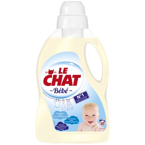 Detergente líquido para roupas Le Chat Baby<br>1440ml, 32 lavagens